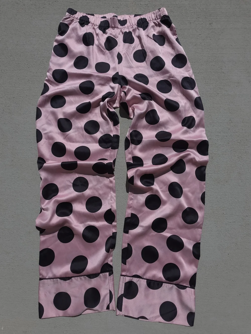 Victoria's Secret Pink Pajama Bottoms with Black Polka Dots